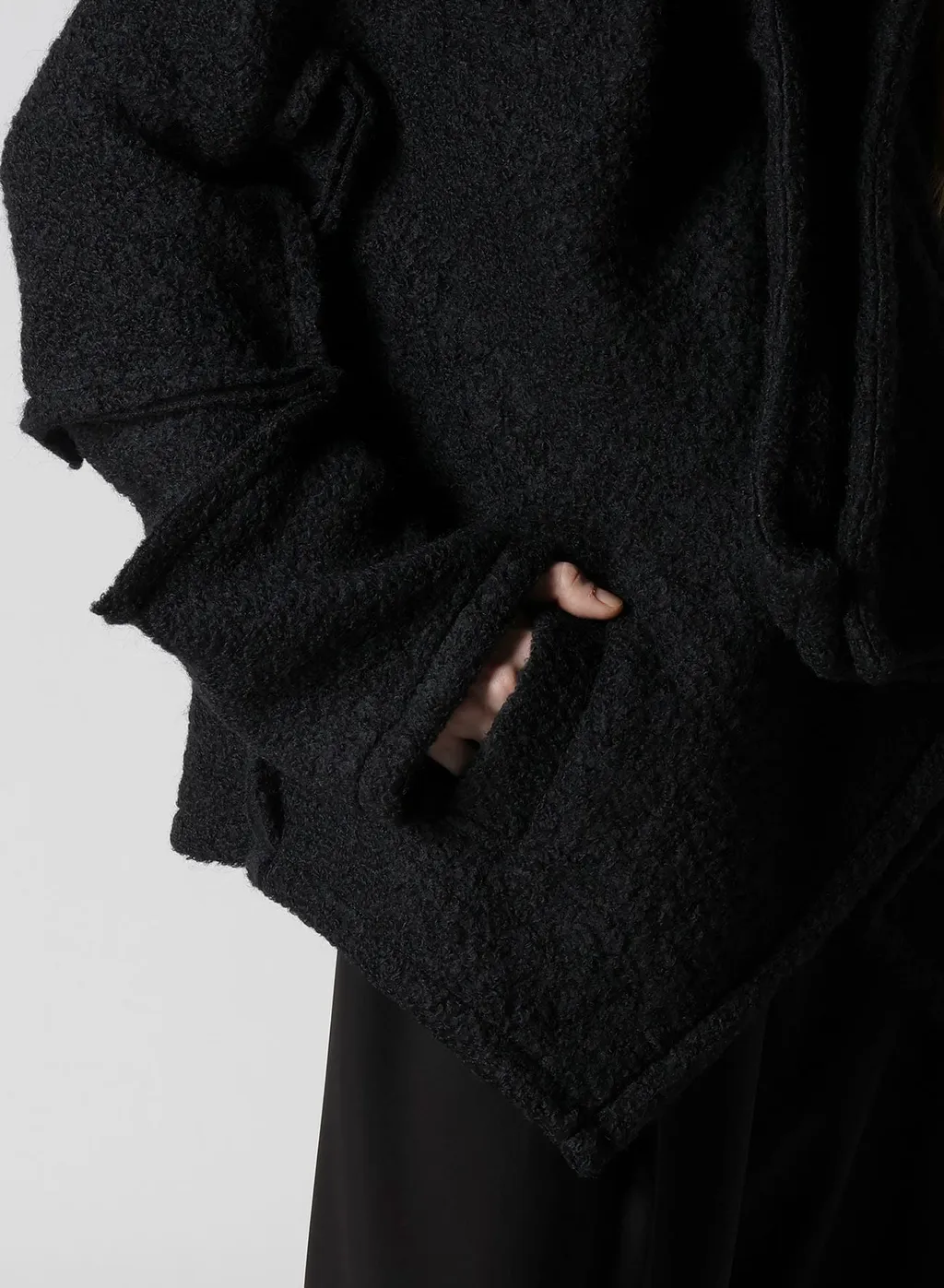 Loop Inlay Frilled Collar Jacket