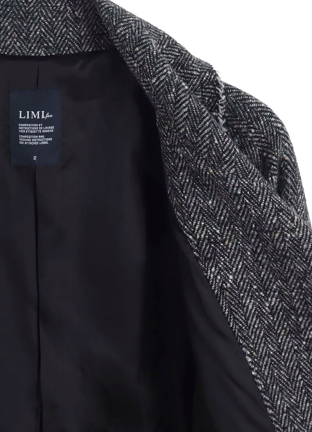 Nep Tweed Back Drape Trench Coat