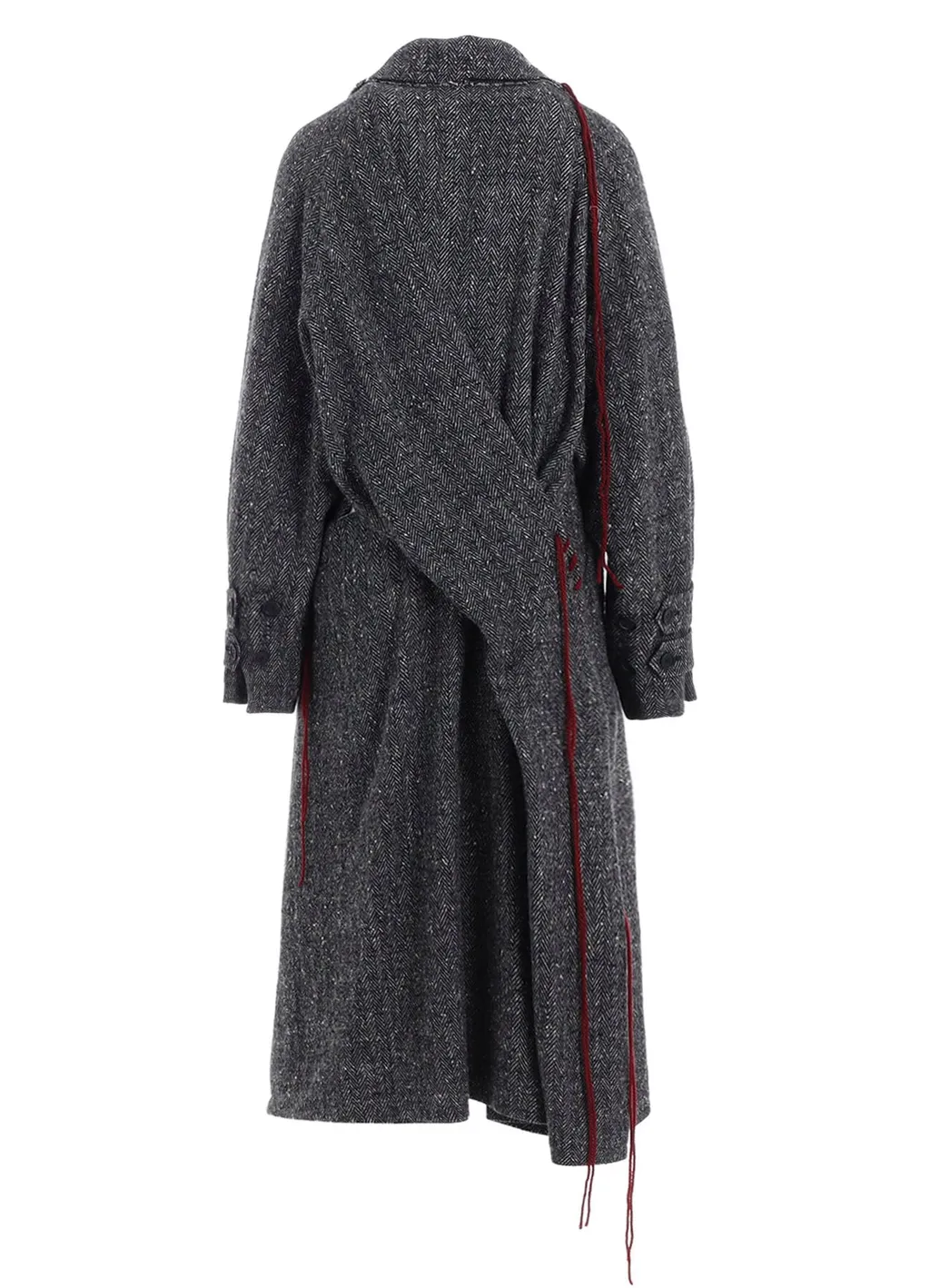 Nep Tweed Back Drape Trench Coat