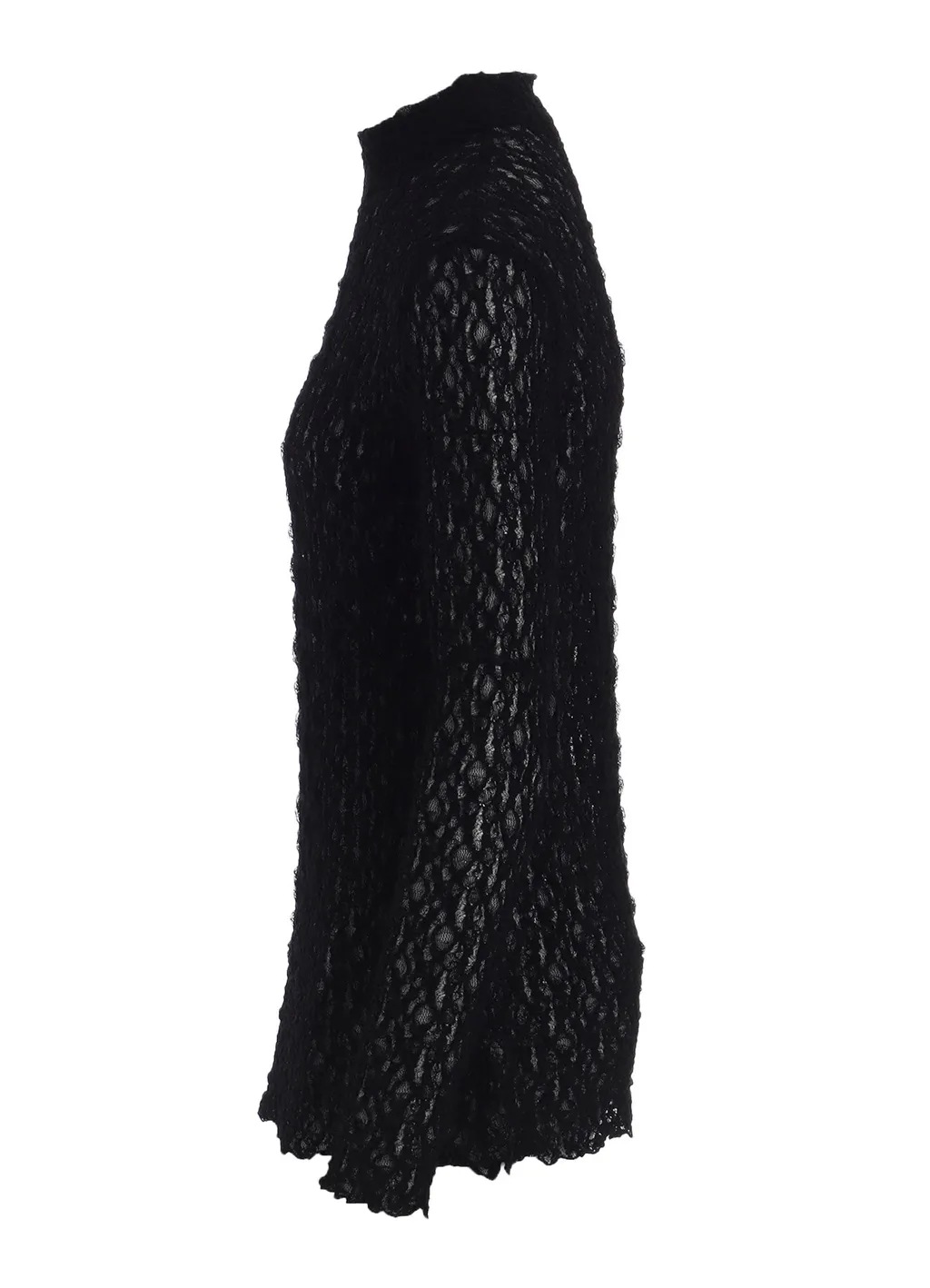 Flower Shirring High Neck Pullover