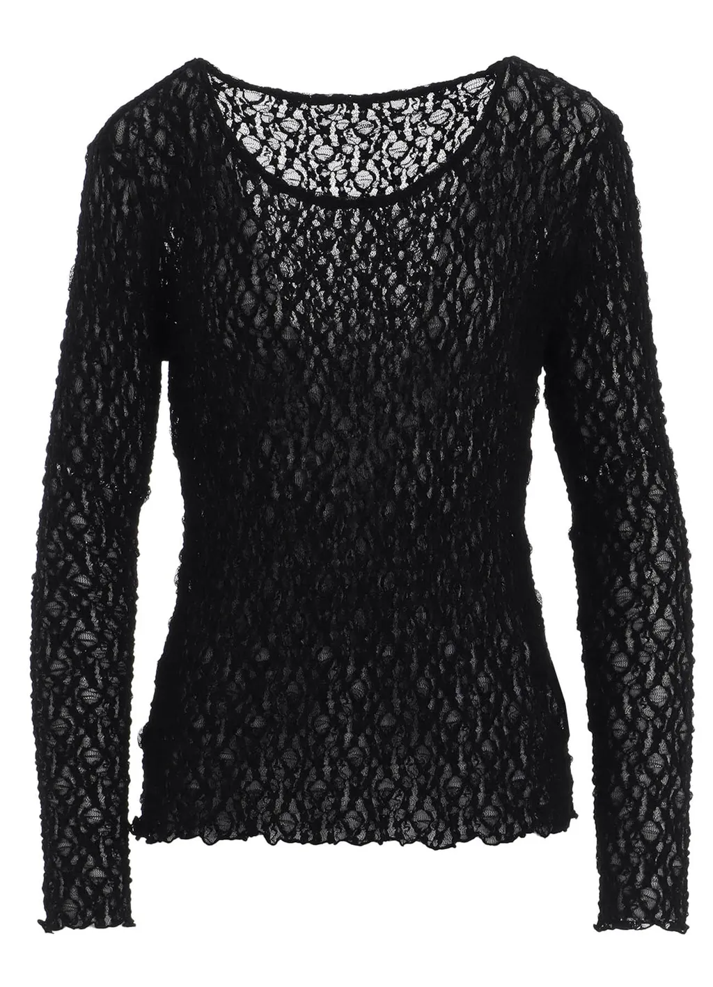 Flower Shirring Long T-Shirt