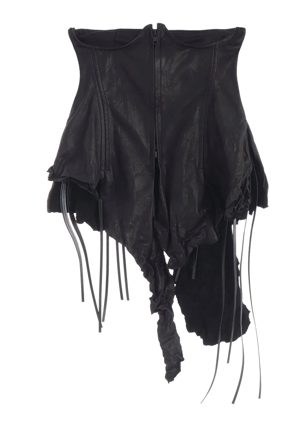Tied Wrinkle Leather Bustier