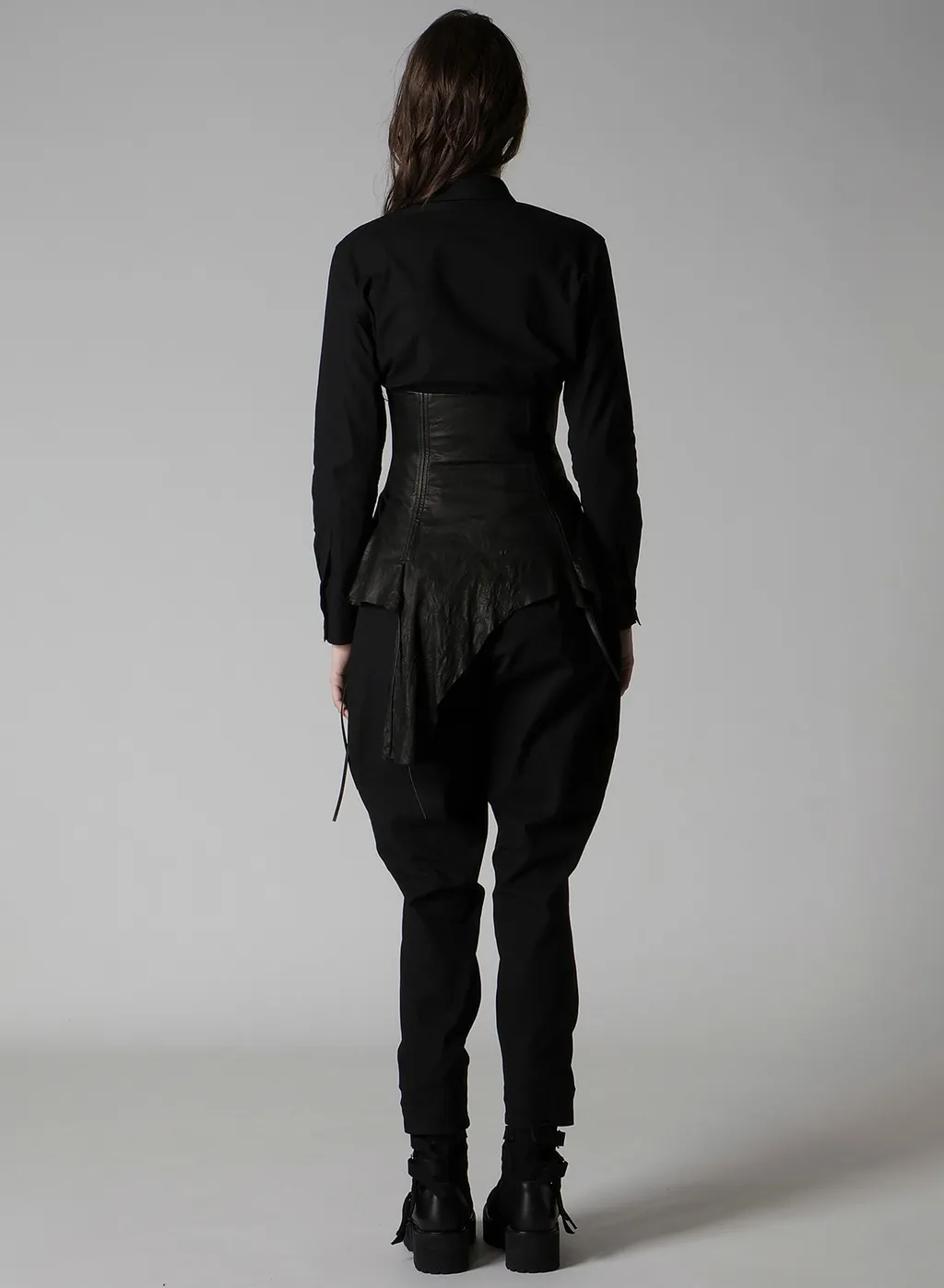 Tied Wrinkle Leather Bustier