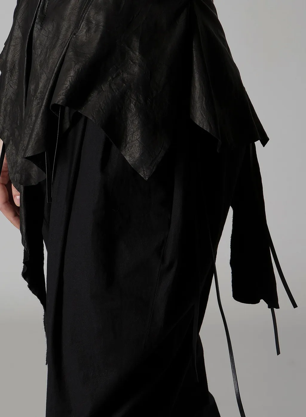 Tied Wrinkle Leather Bustier