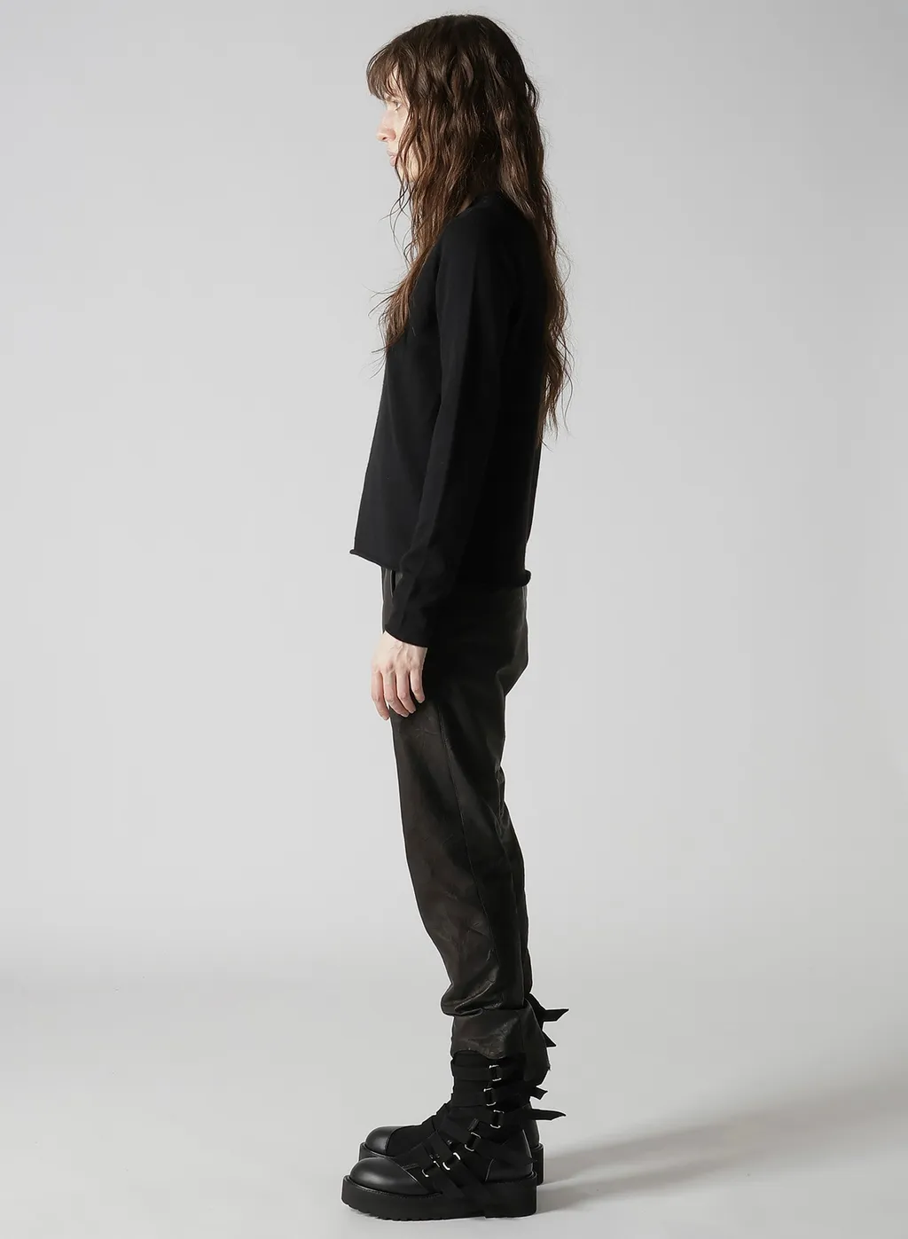 Cashmere Single Jersey Round Neck Slit Knit