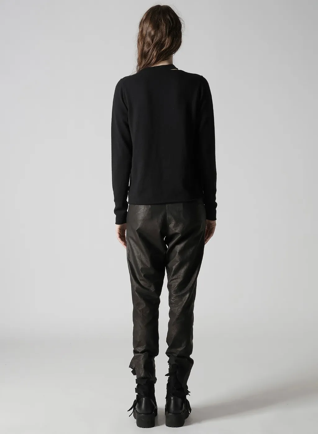 Cashmere Single Jersey Round Neck Slit Knit