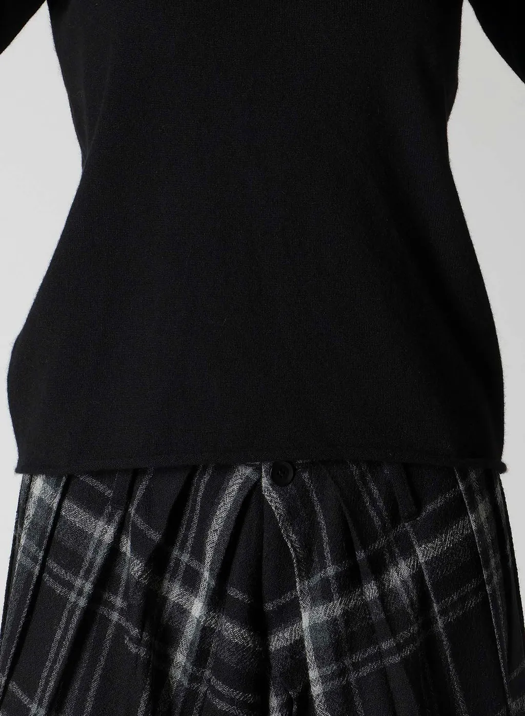 Cashmere Single Jersey High Neck Slit Knit