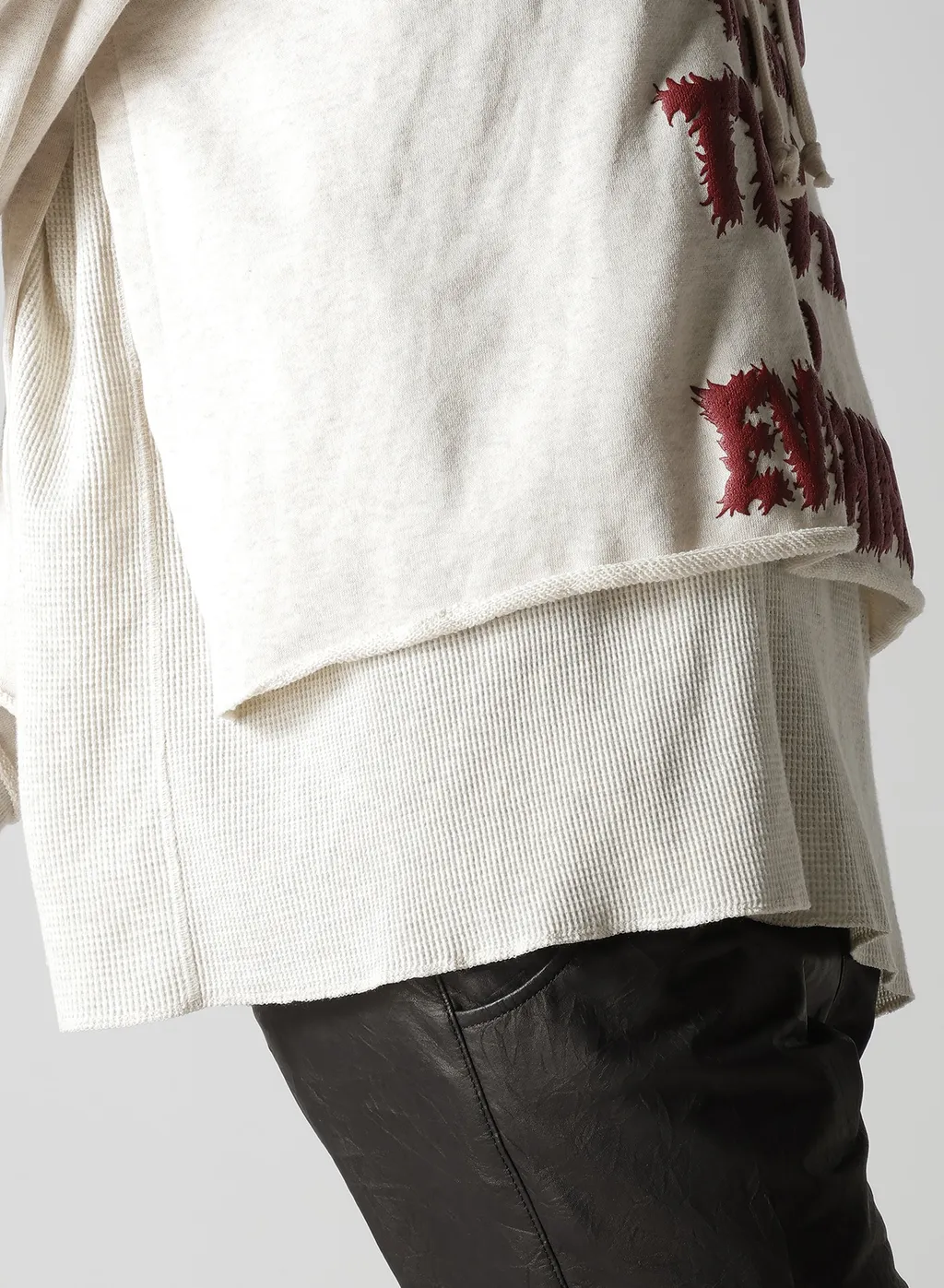 Stay True Print Layered Short Hoodie
