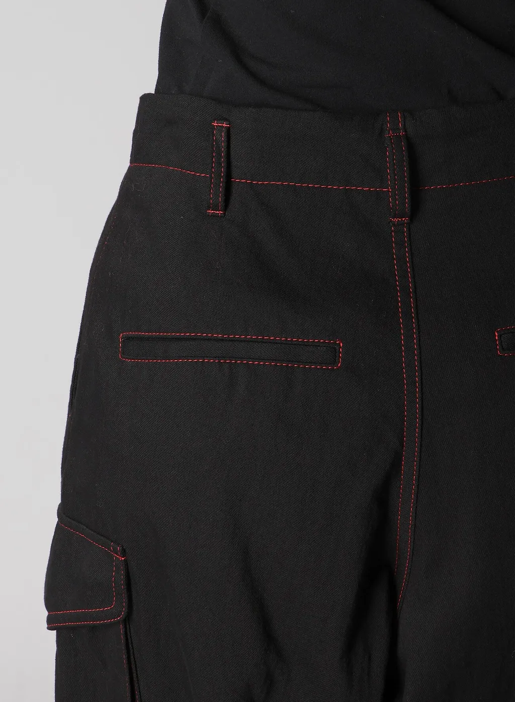 Black Denim Tab Pants