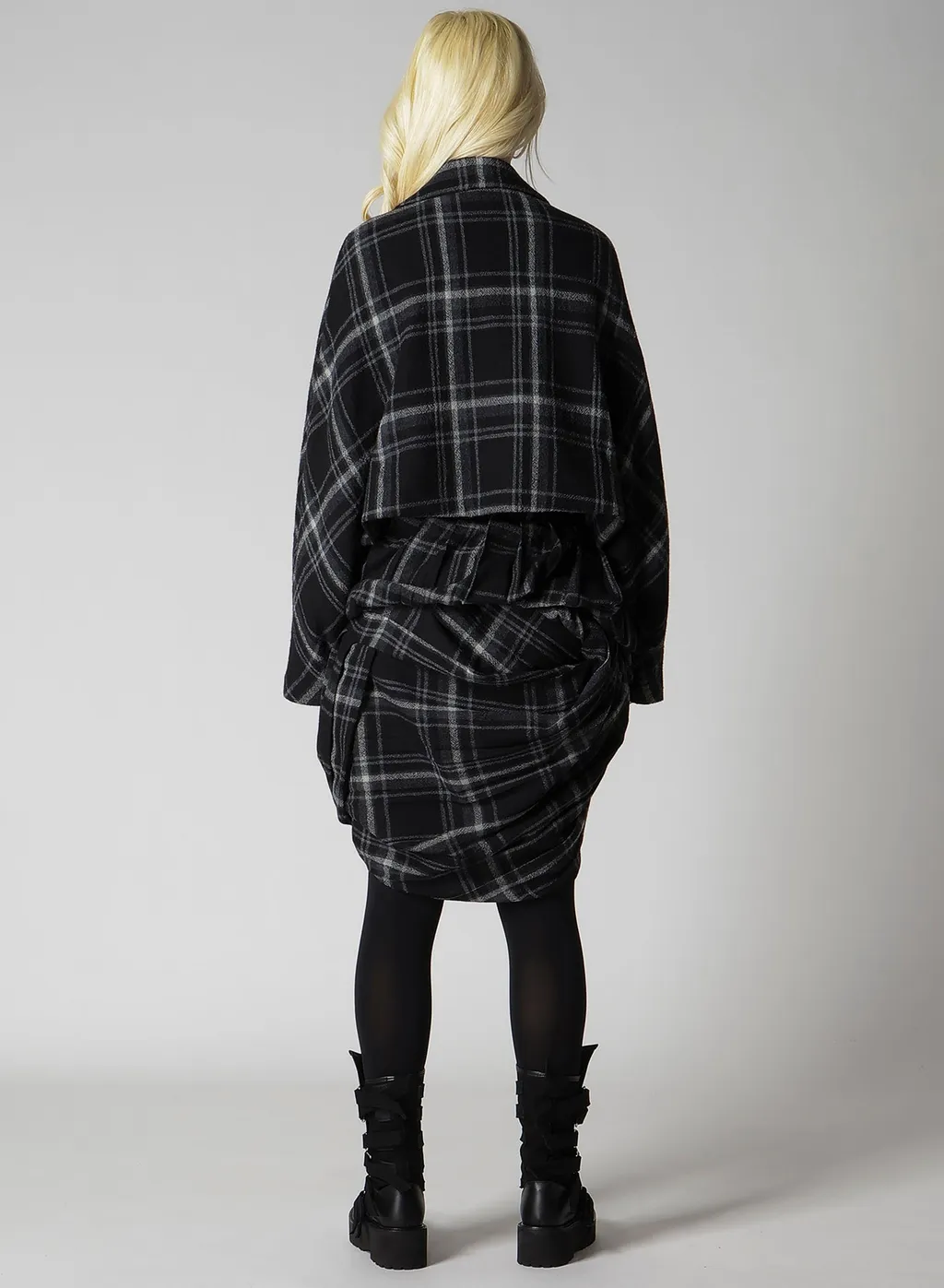 Plaid Pattern Flap Pocket Jacket