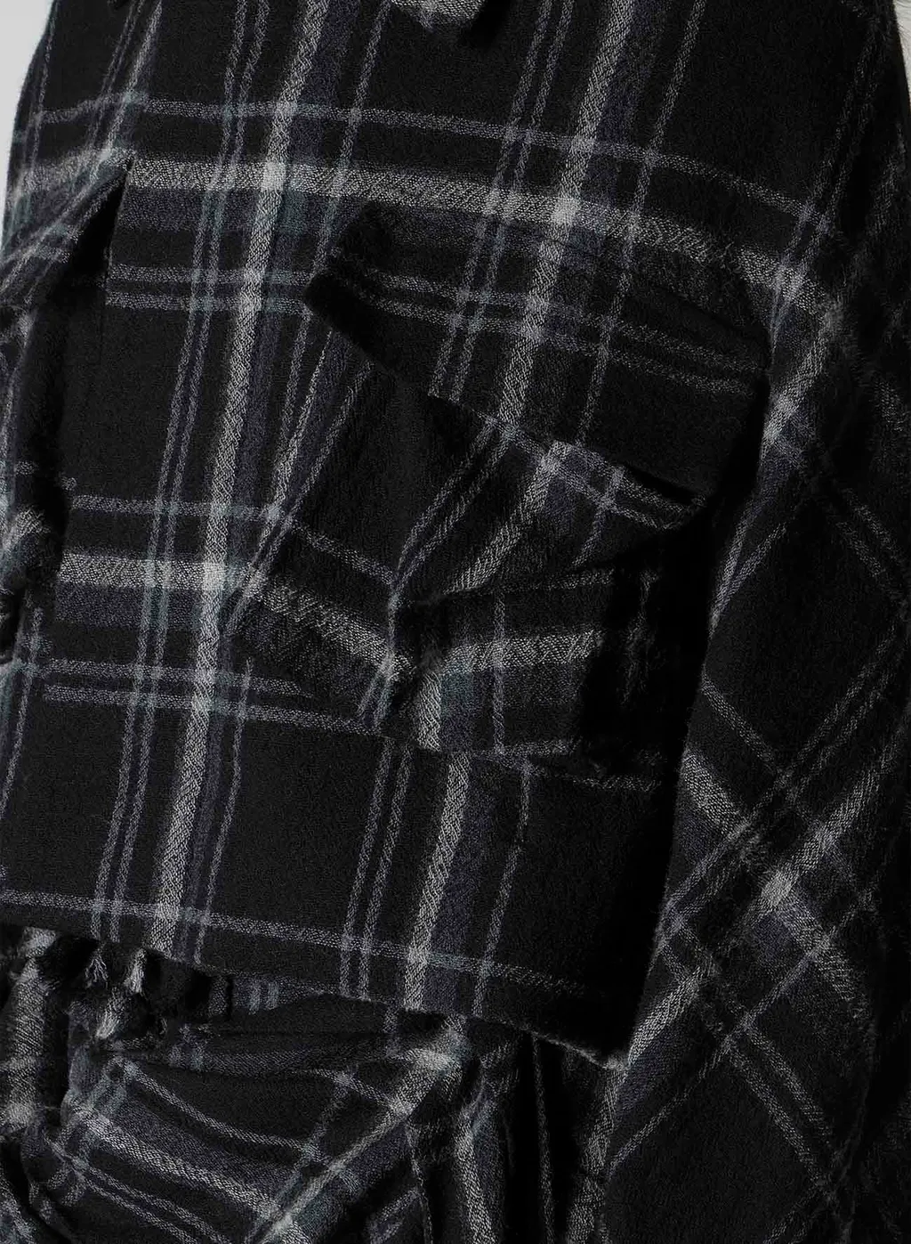 Plaid Pattern Flap Pocket Jacket