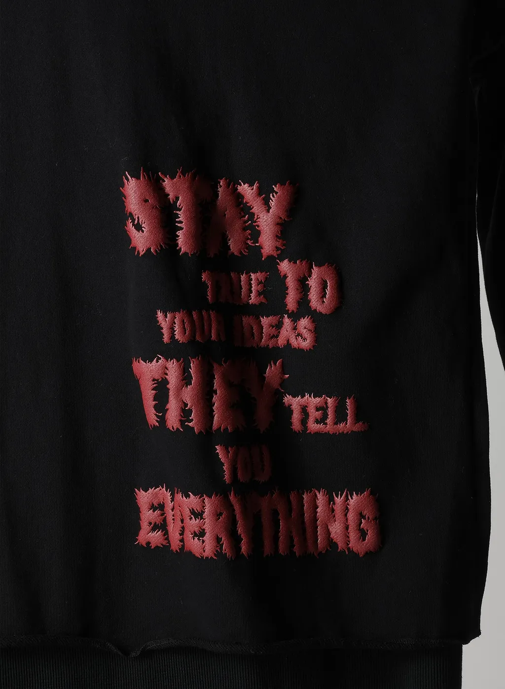 Stay True Print Layered Short Hoodie