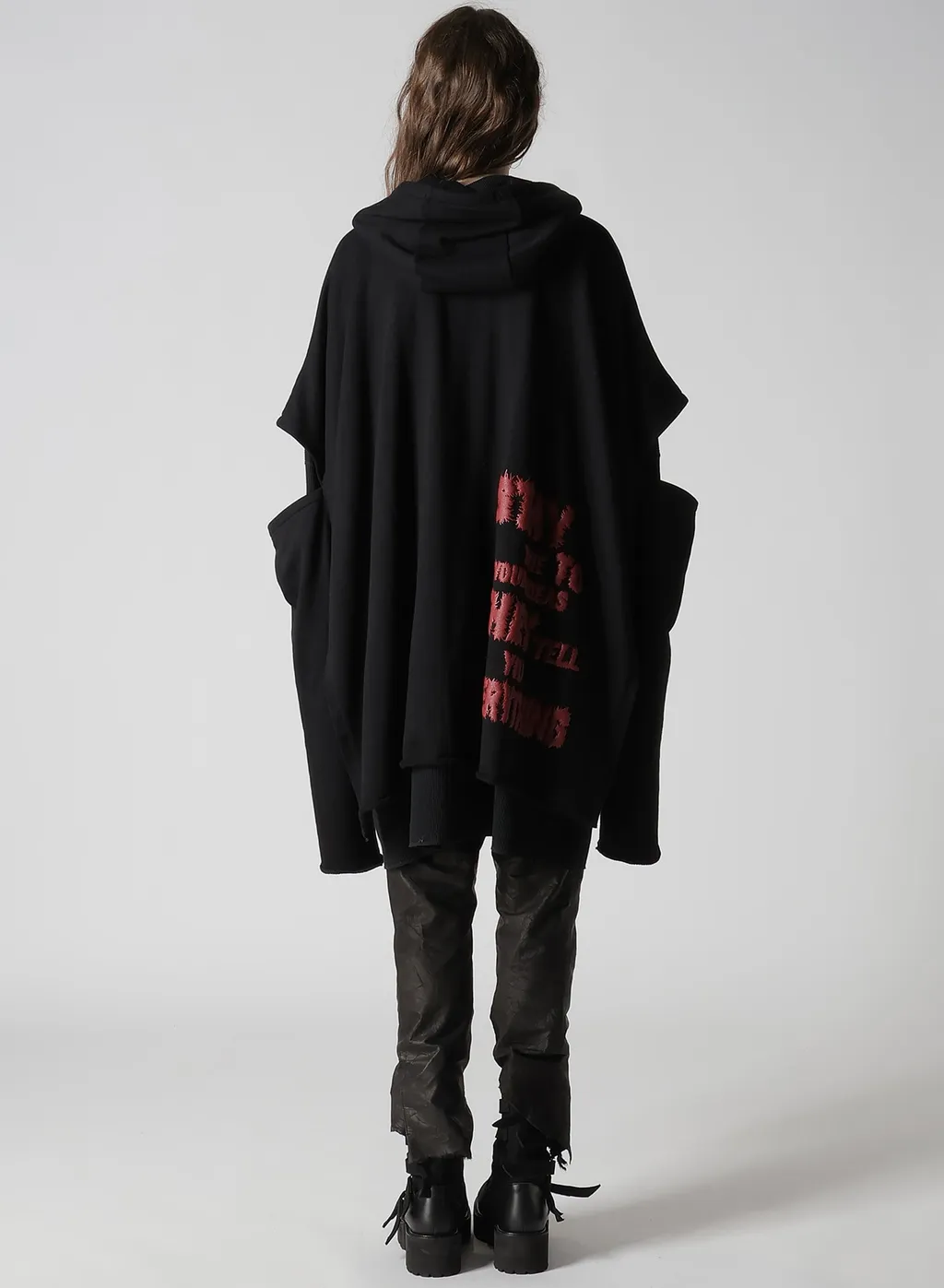 Stay True Print Layered Short Hoodie