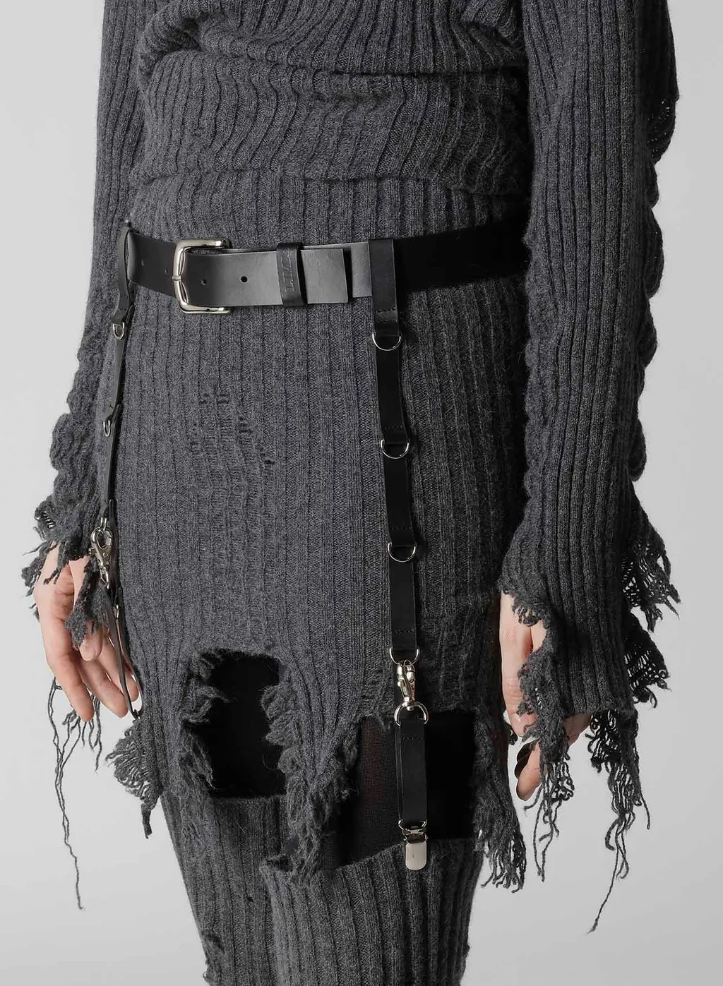 Matte Glass Leather Harness Belt