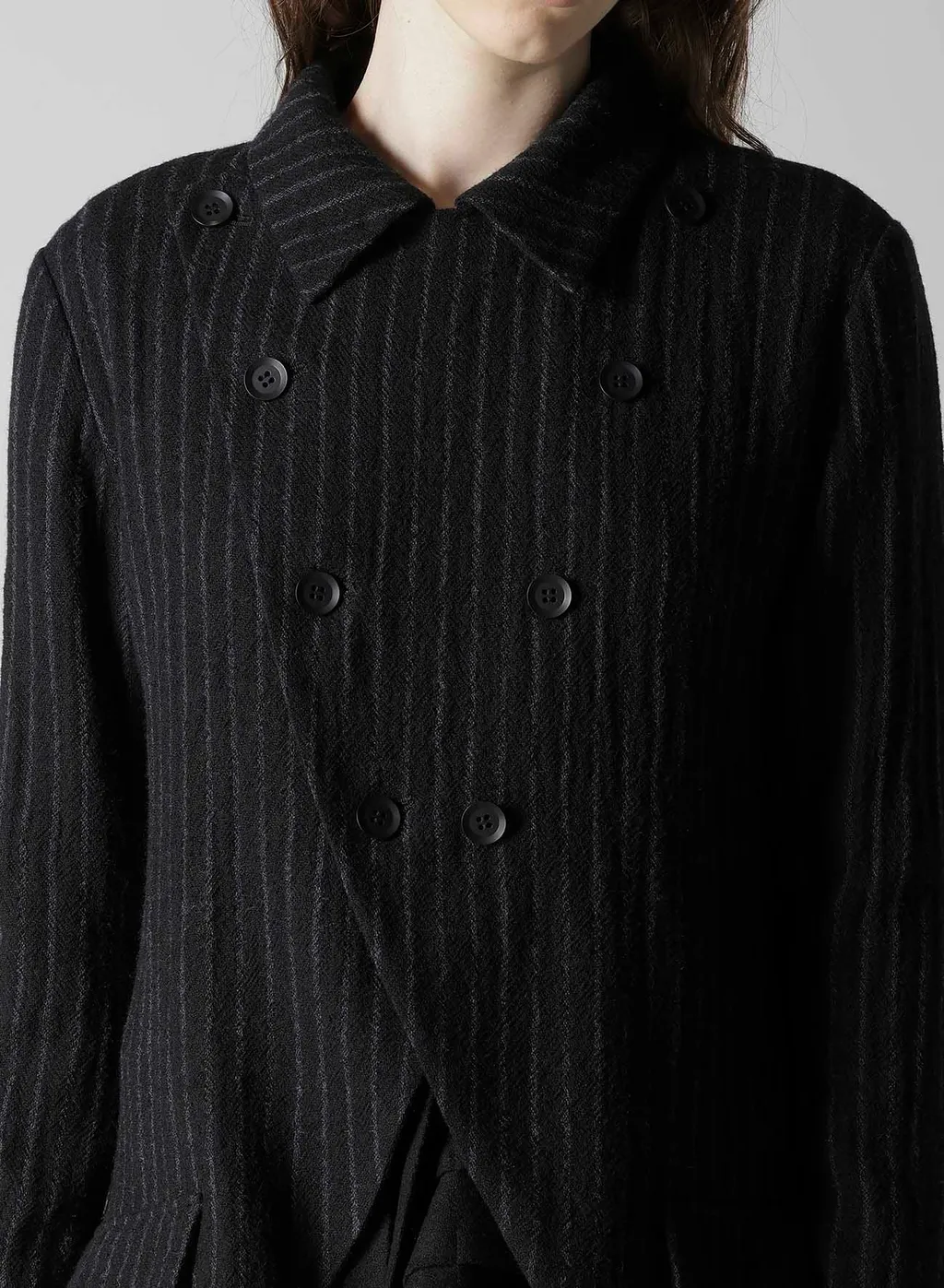 Stripe Gauze Pleats Designed Jacket
