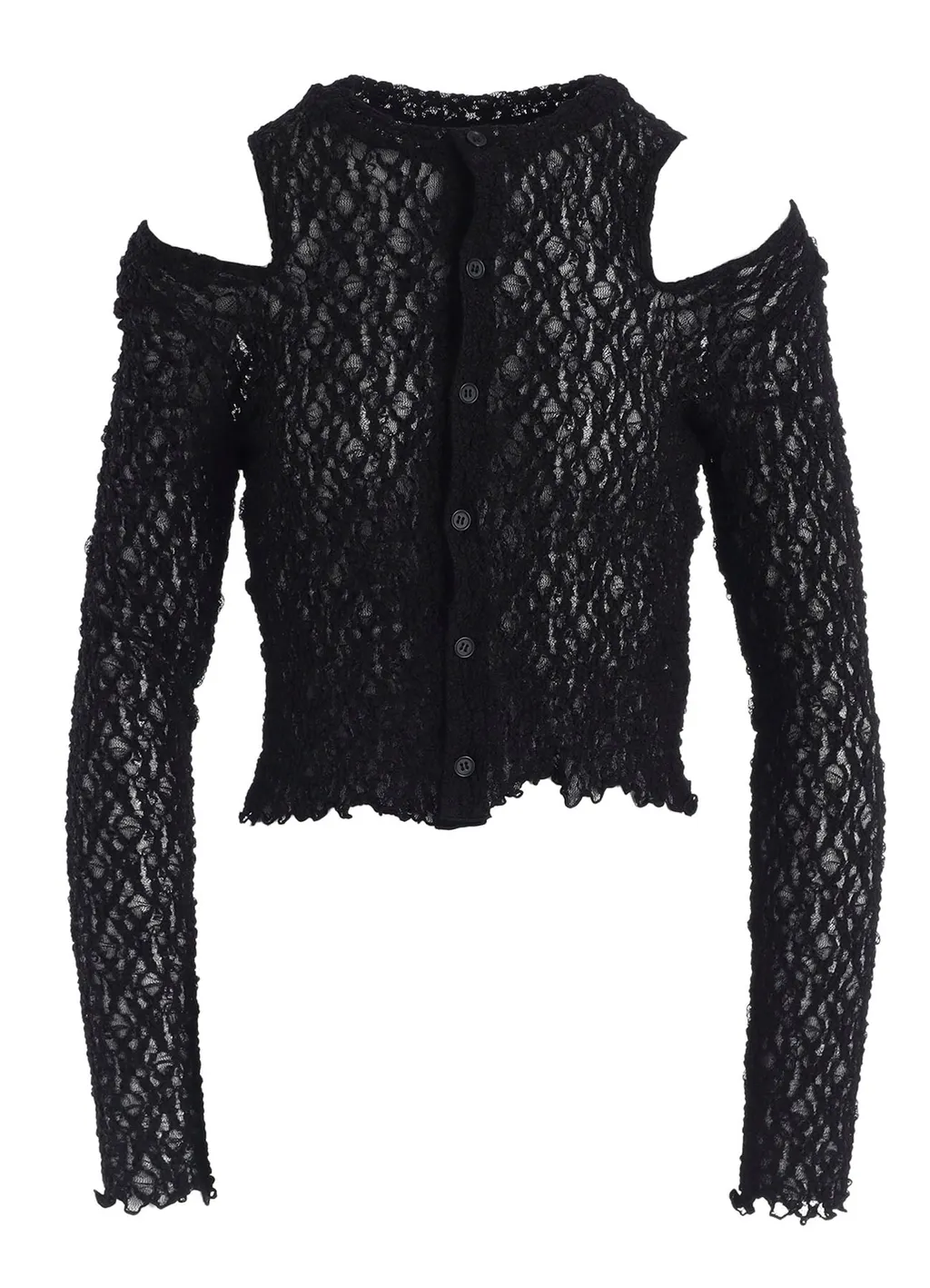Flower Shirring Slit Cardigan