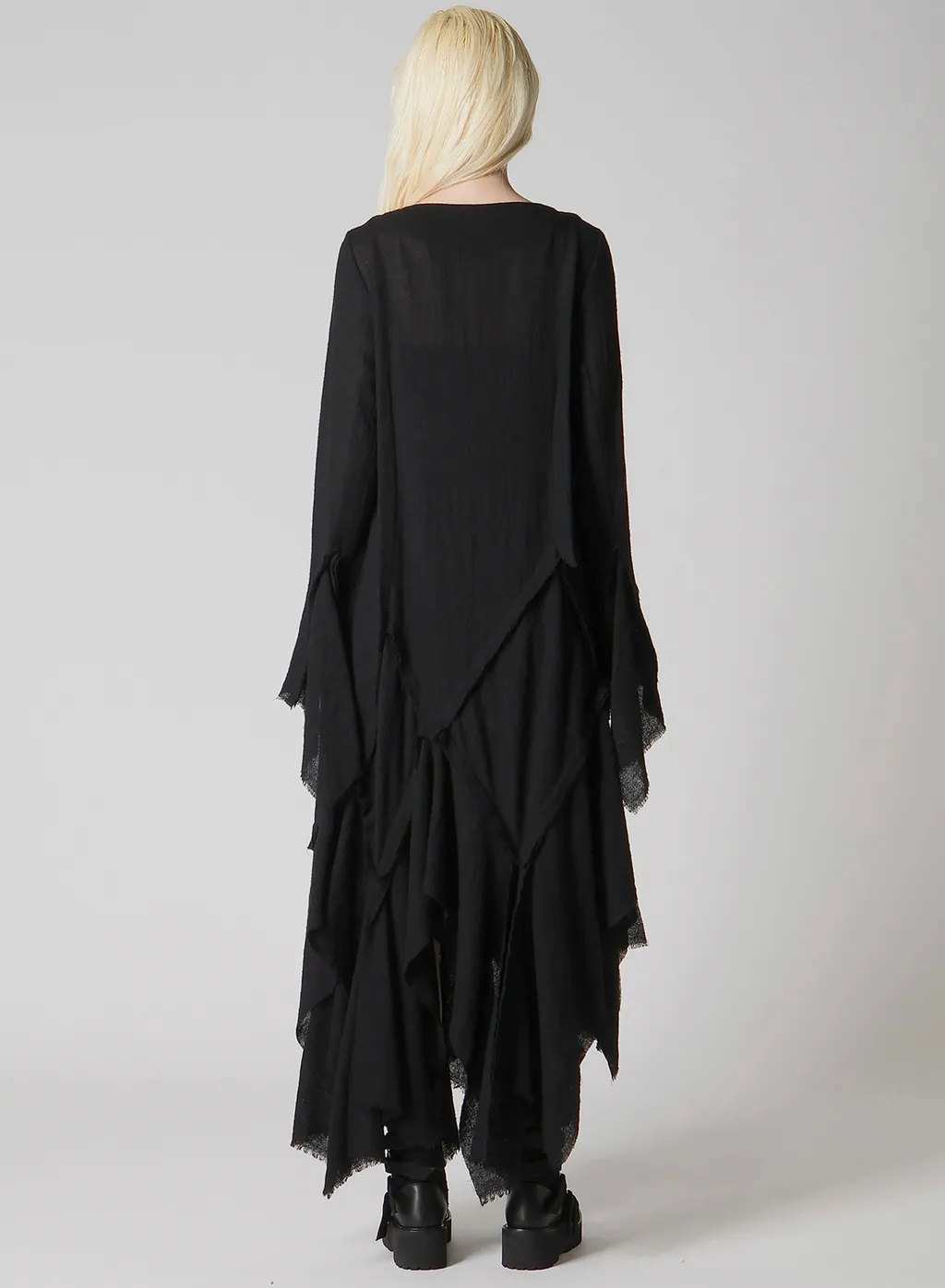 Wool Gauze Frilled Dress