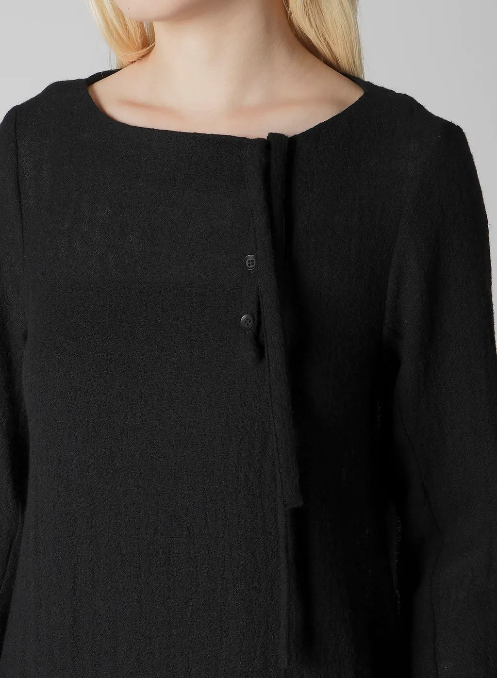 Wool Gauze Frilled Dress