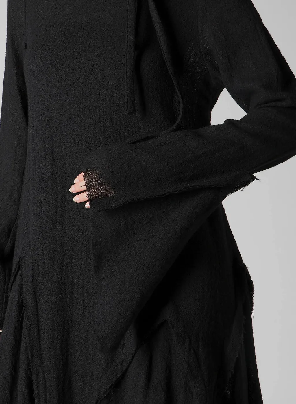 Wool Gauze Frilled Dress