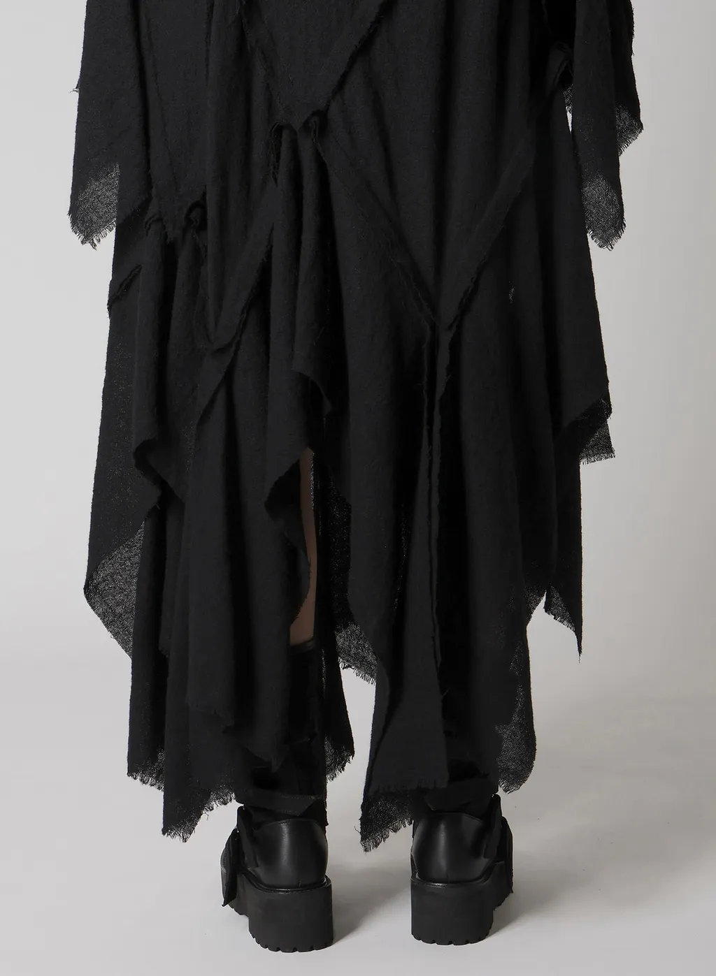 Wool Gauze Frilled Dress