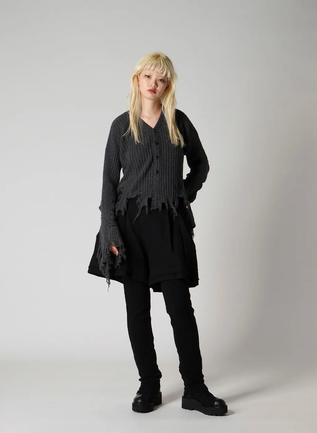 Wool Gauze Leggings Attached Pants
