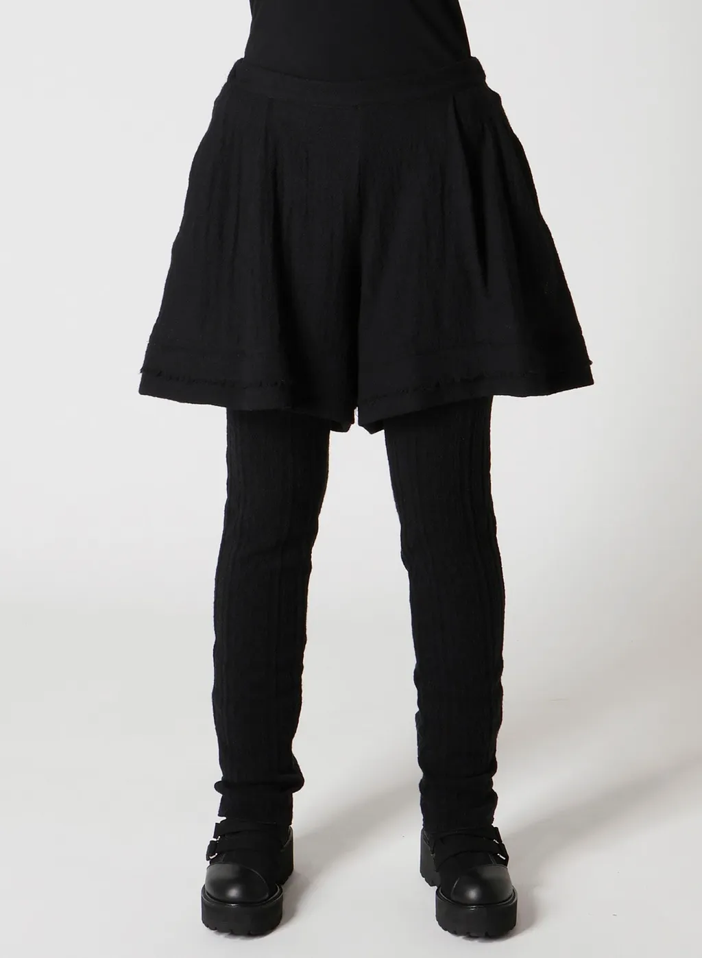 Wool Gauze Leggings Attached Pants