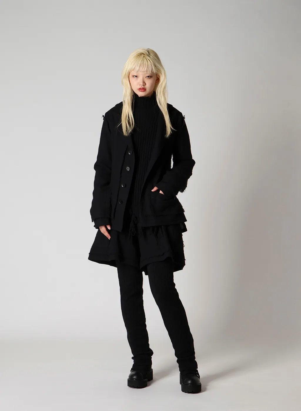 Wool Gauze Layered Jacket
