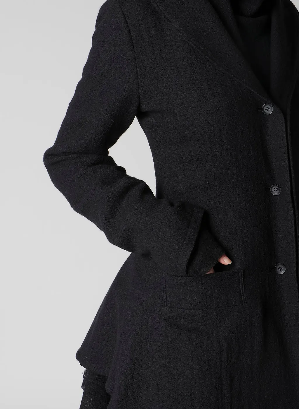 Wool Gauze Frilled Jacket
