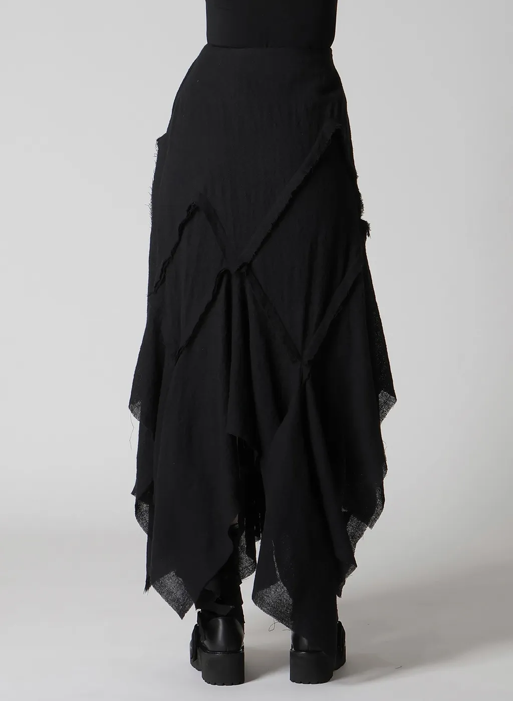 Wool Gauze Frilled Skirt
