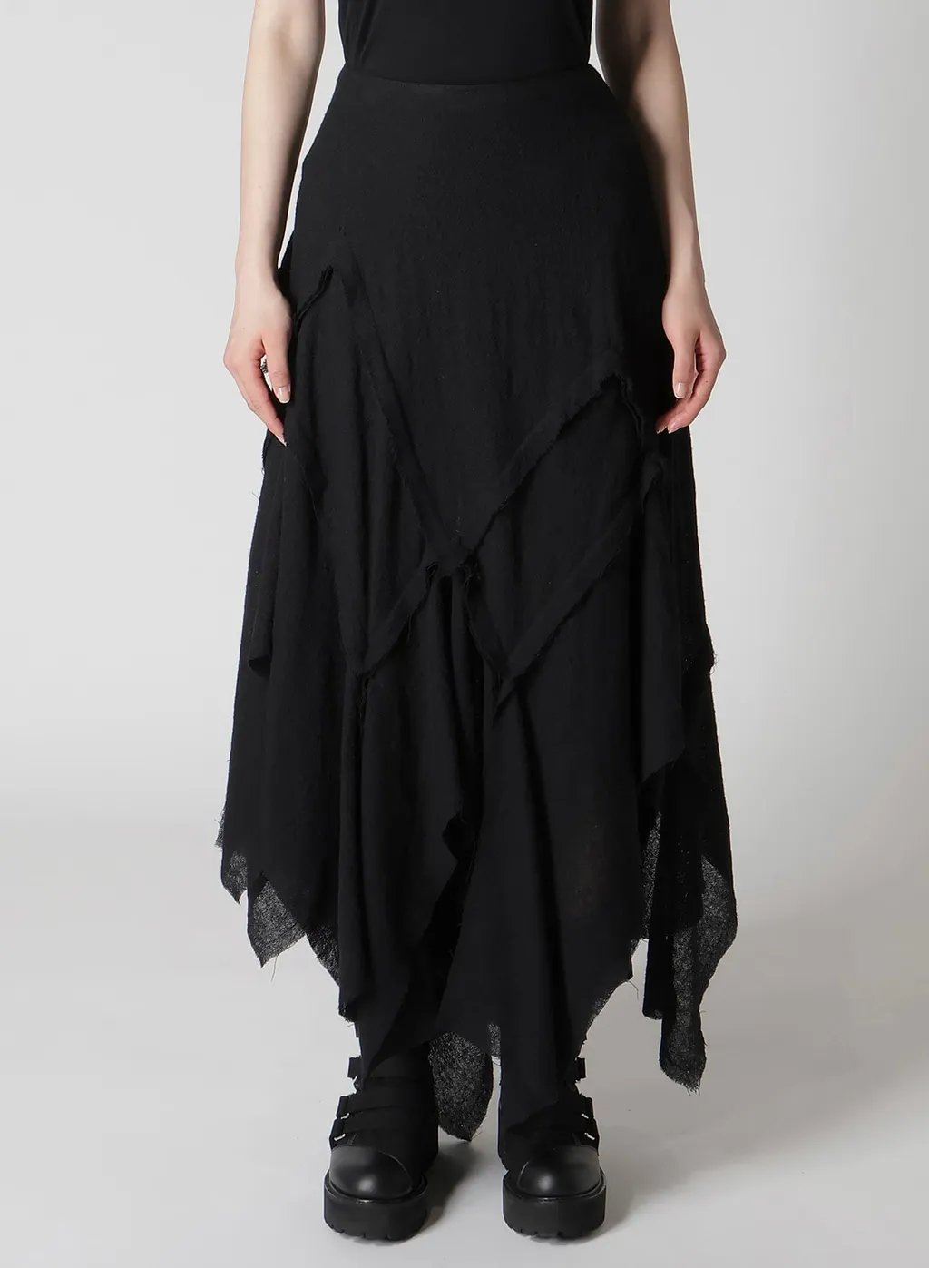 Wool Gauze Frilled Skirt