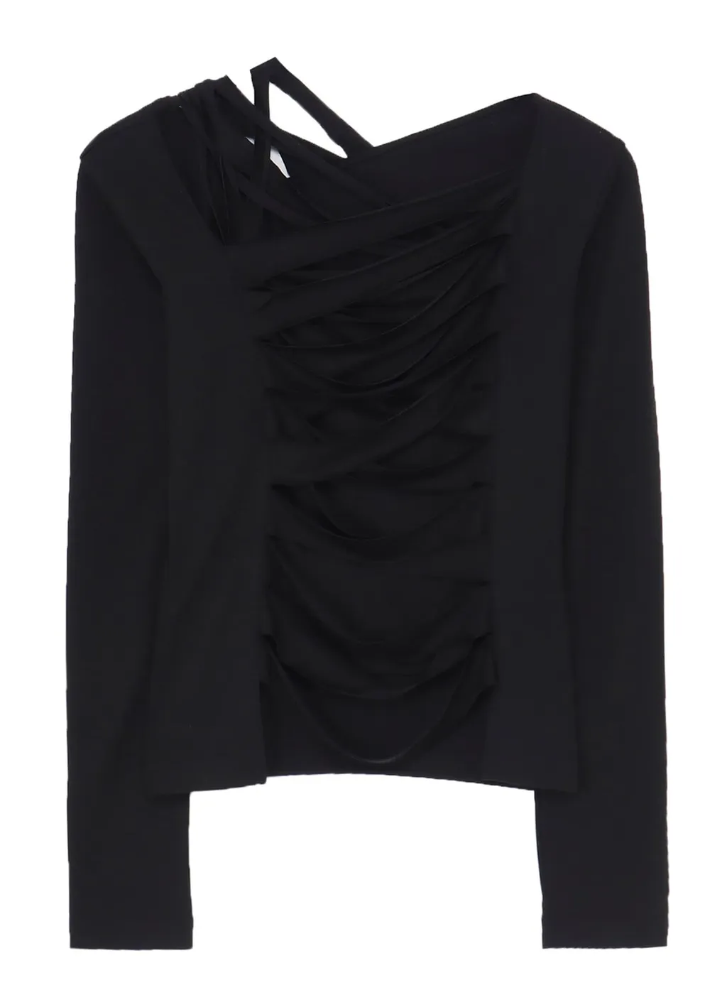 Plain Stitch Slit Cross T-Shirt