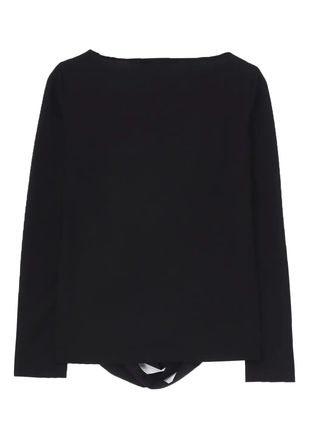 Plain Stitch Slit Cross Long T-Shirt