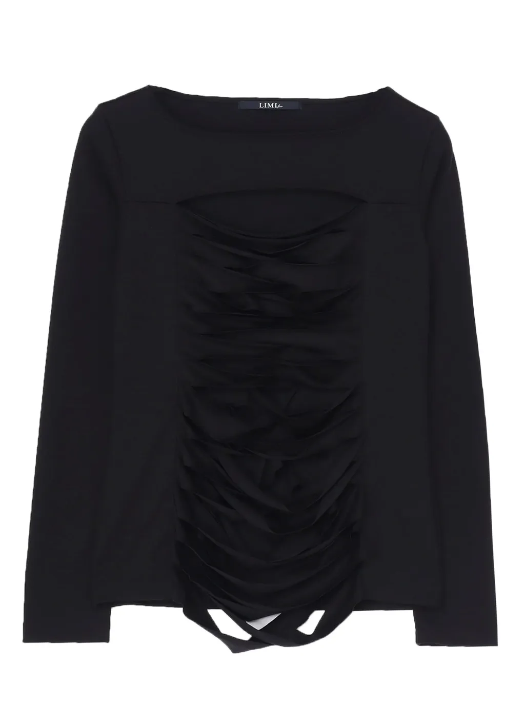 Plain Stitch Slit Cross Long T-Shirt