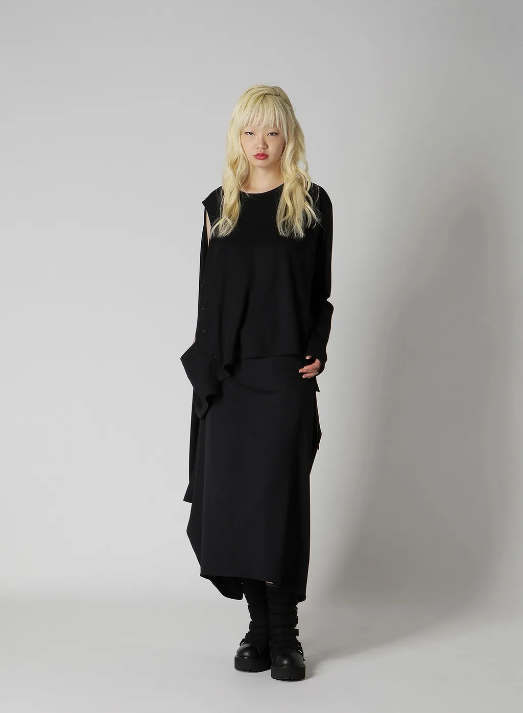 Plain Stitch 2Way Long Sleeve T-Shirt