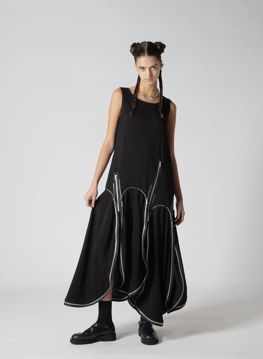 Hard Twist Gabardine Zip Dress