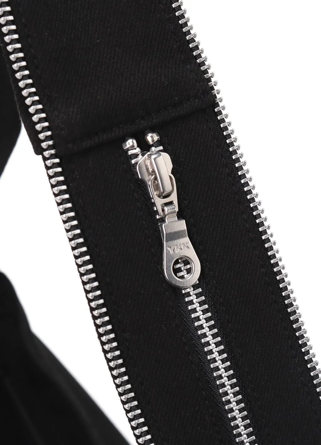 Black Denim Round Zip Bag