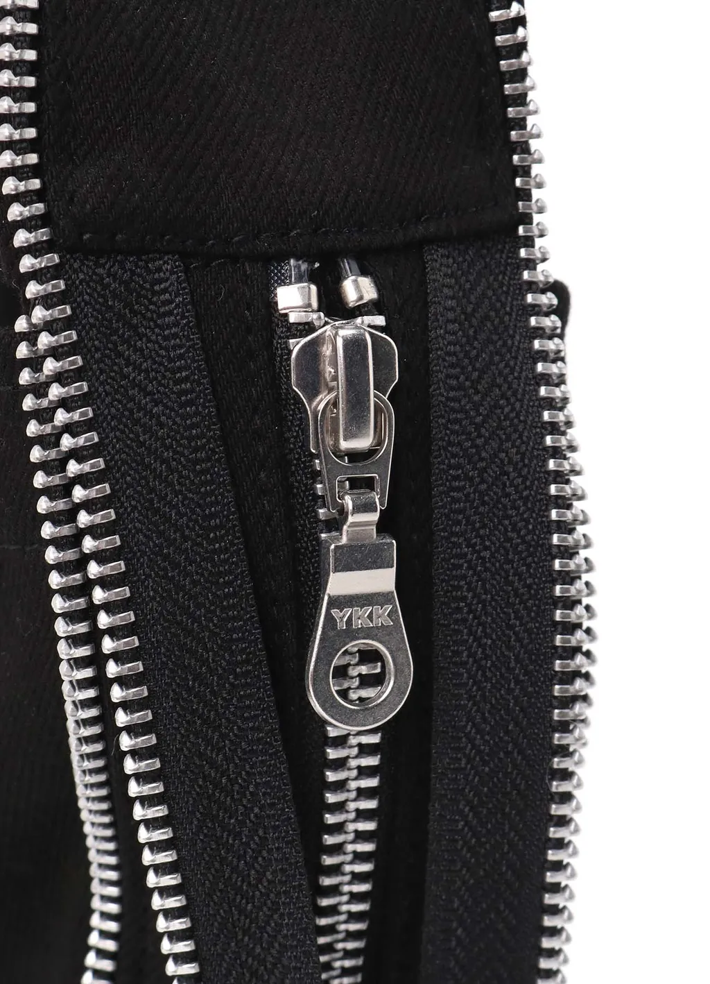 Black Denim Round Zip Bag