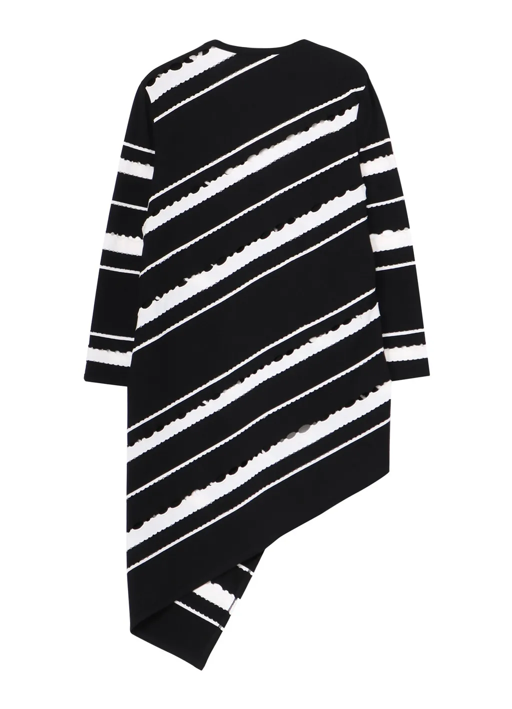 Holed Border Pattern Square Hem Cardigan
