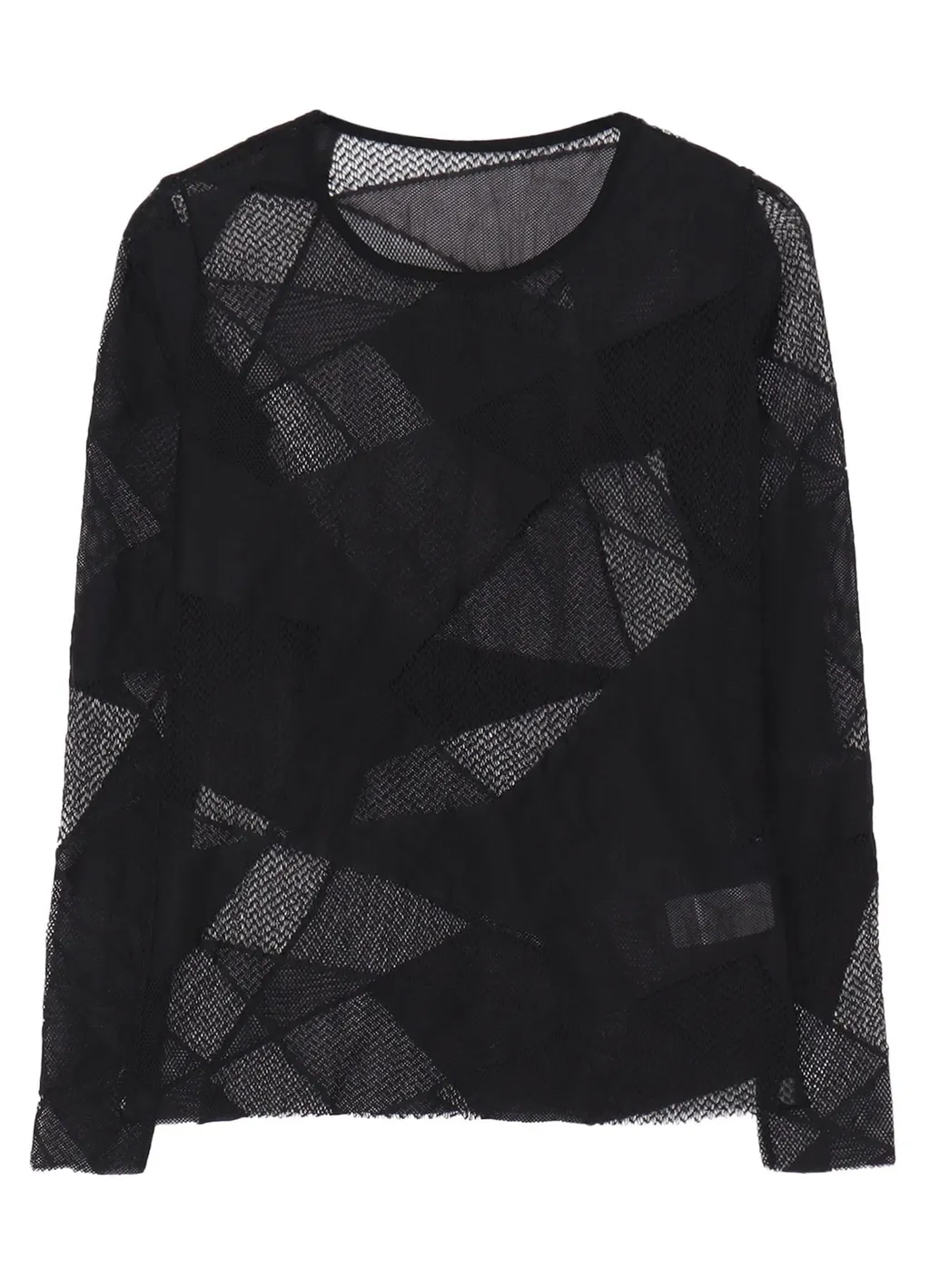 Geometric Net Slim Long Sleeve T-Shirt