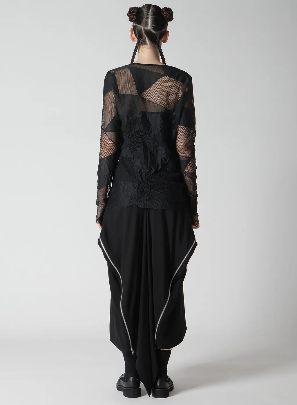 Geometric Net Slim Long Sleeve T-Shirt