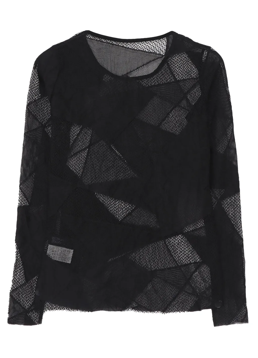Geometric Net Slim Long Sleeve T-Shirt