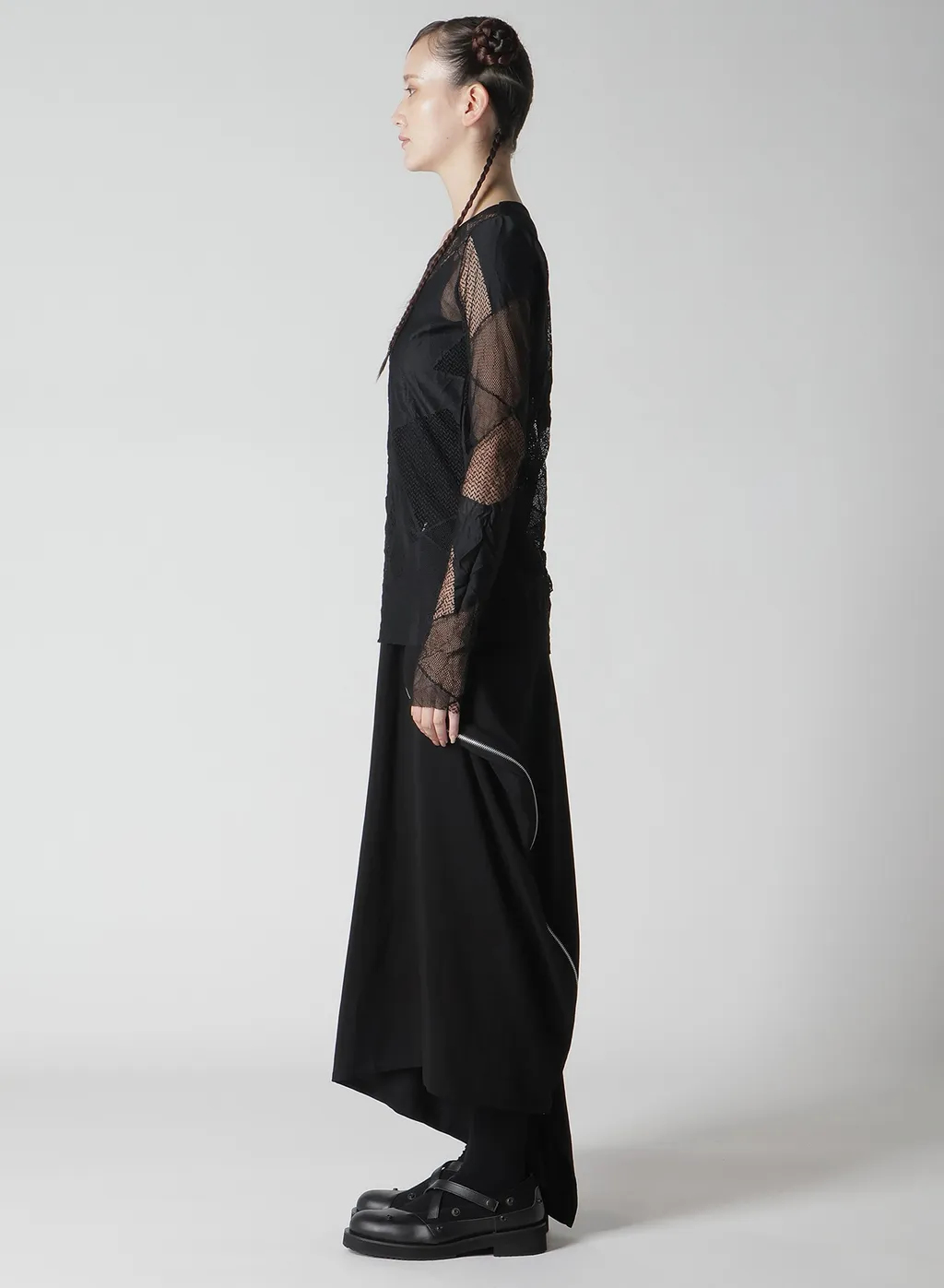 Geometric Net Slim Long Sleeve T-Shirt