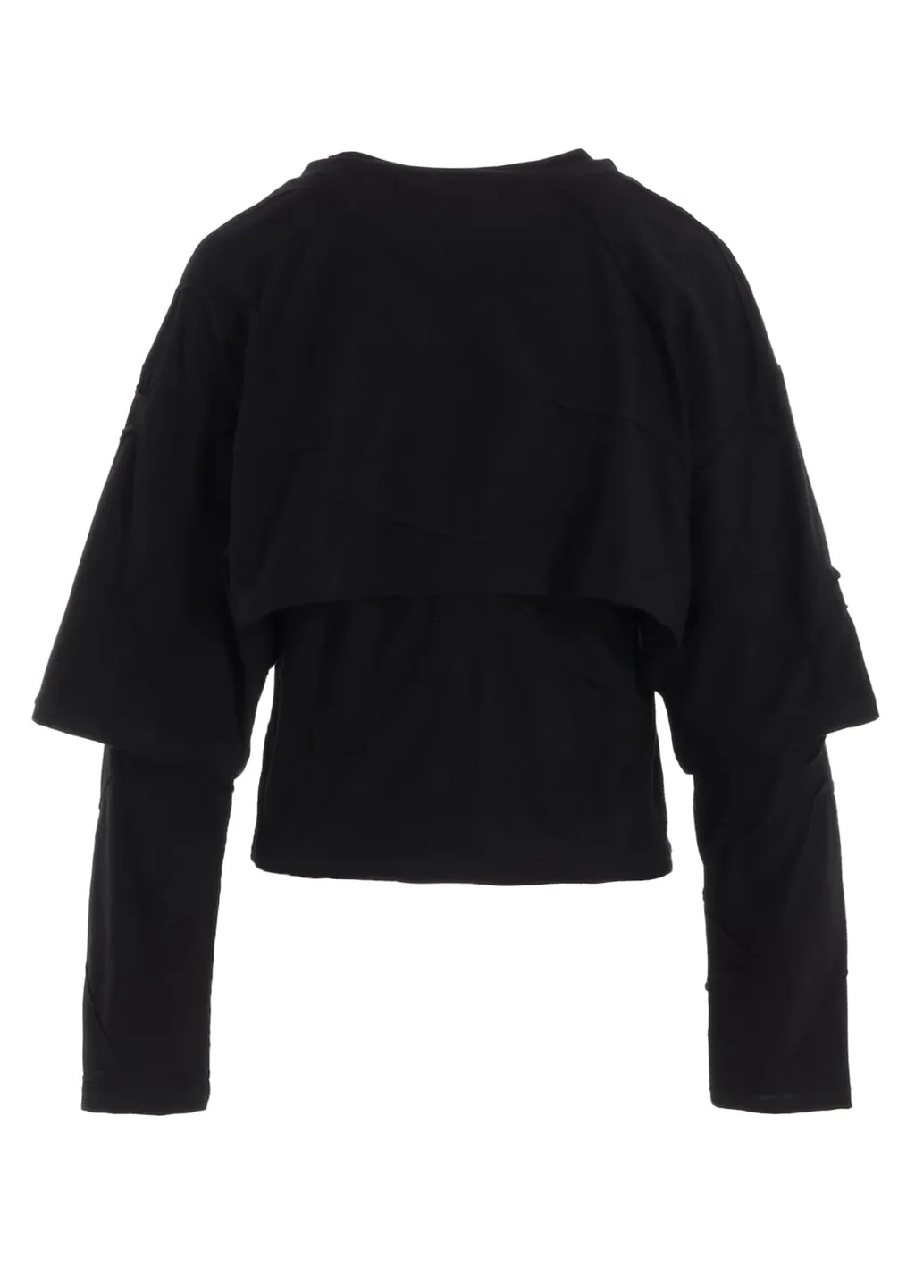 Tuck Jacquard Layered Separate Long Sleeve T-Shirt