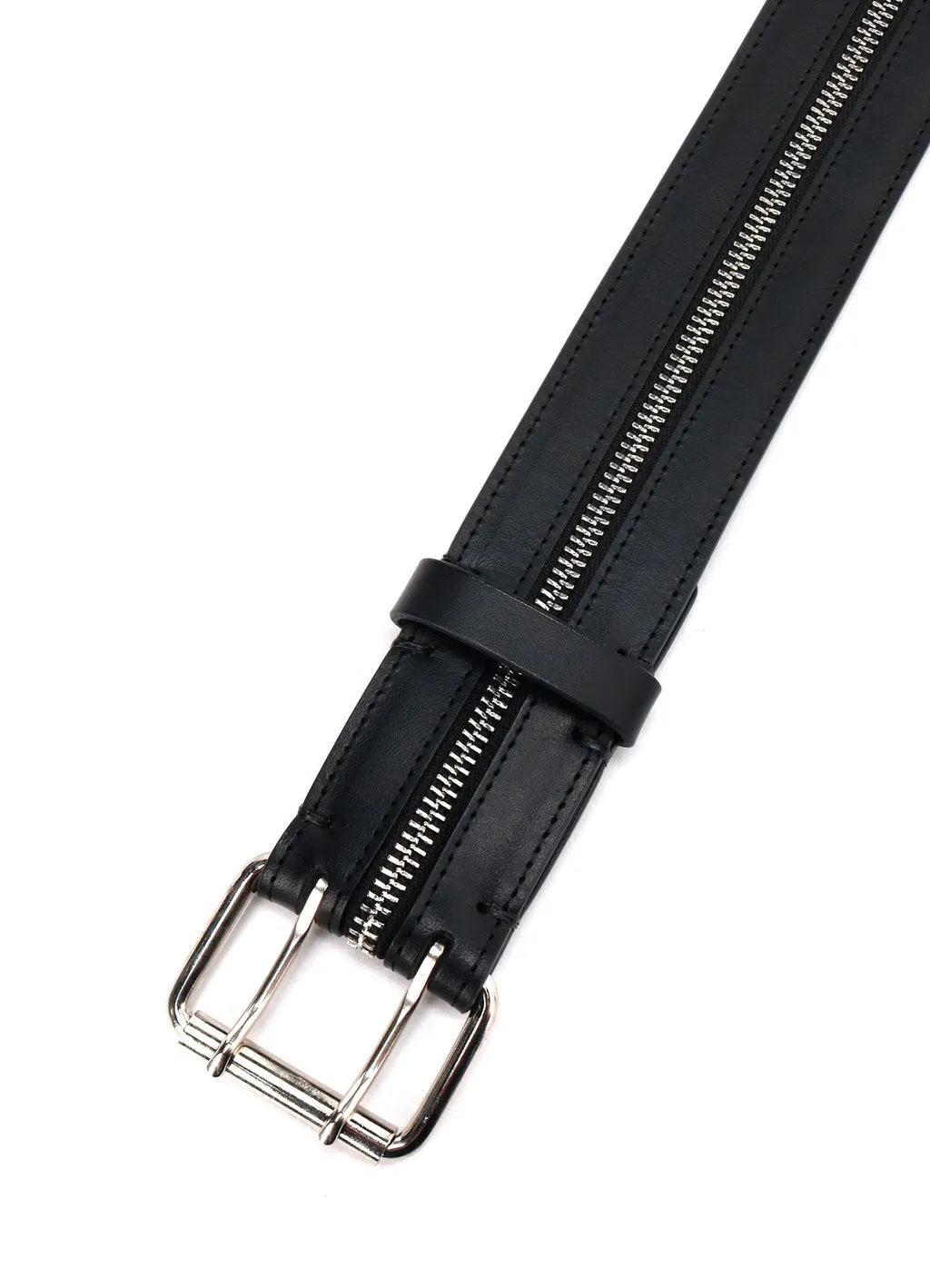 Mat Oil Leather Zip Open Belt