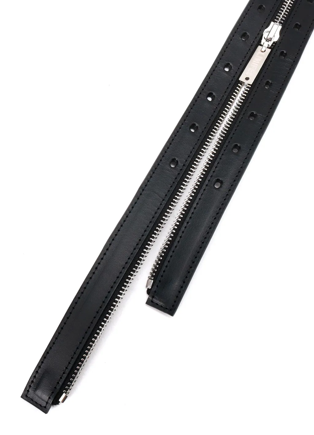 Mat Oil Leather Zip Open Belt