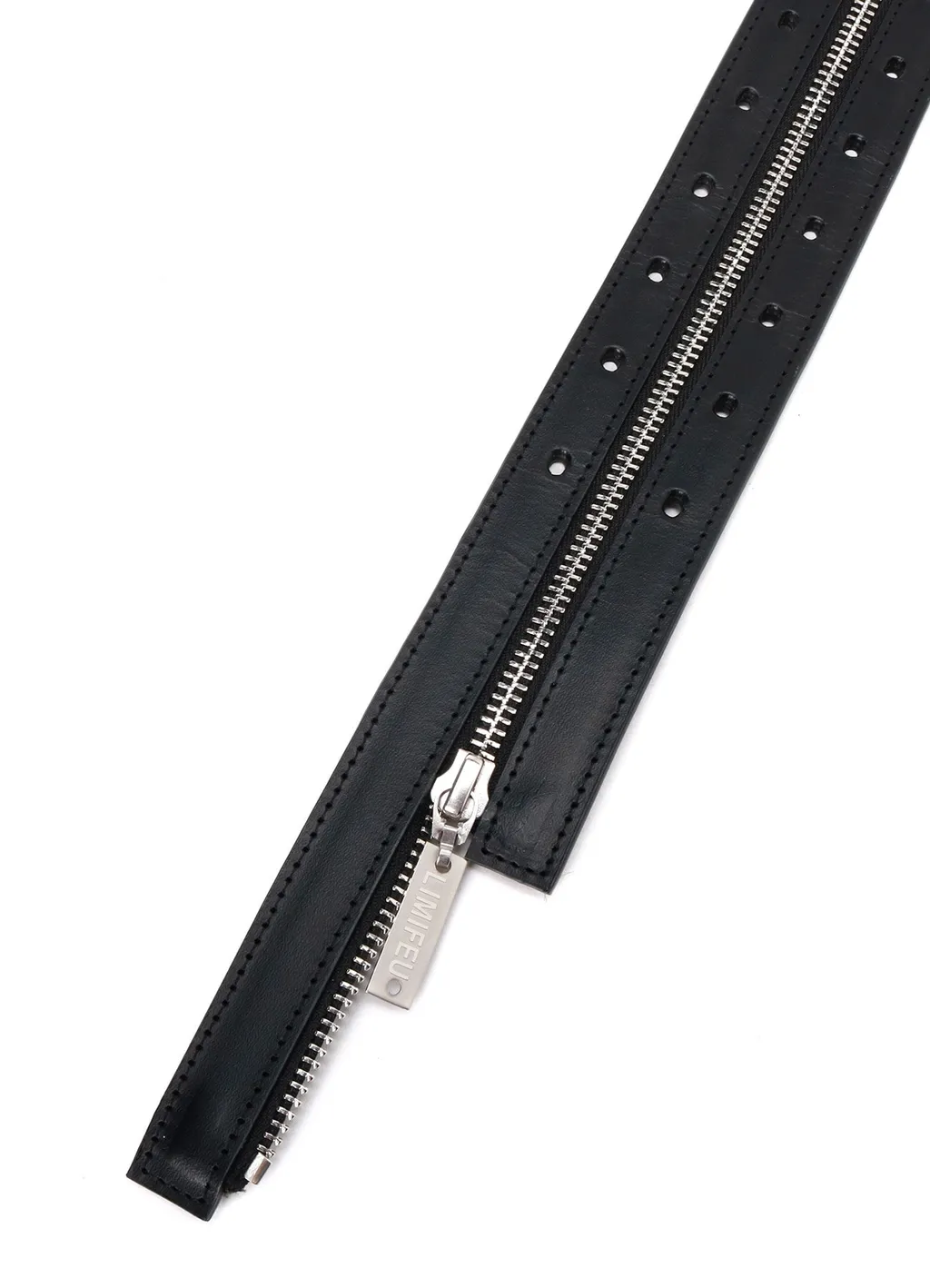 Mat Oil Leather Zip Open Belt