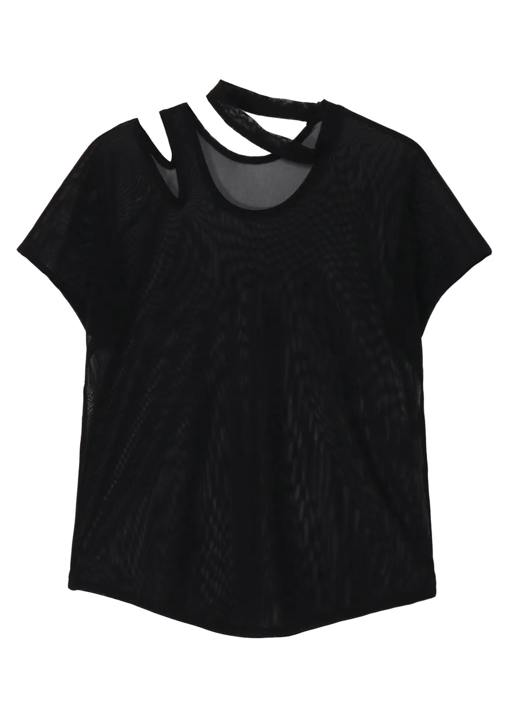 Tulle Slit French Sleeve T-Shirt