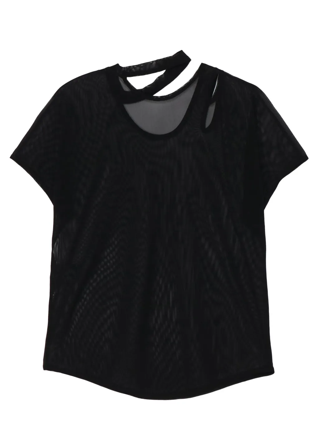 Tulle Slit French Sleeve T-Shirt