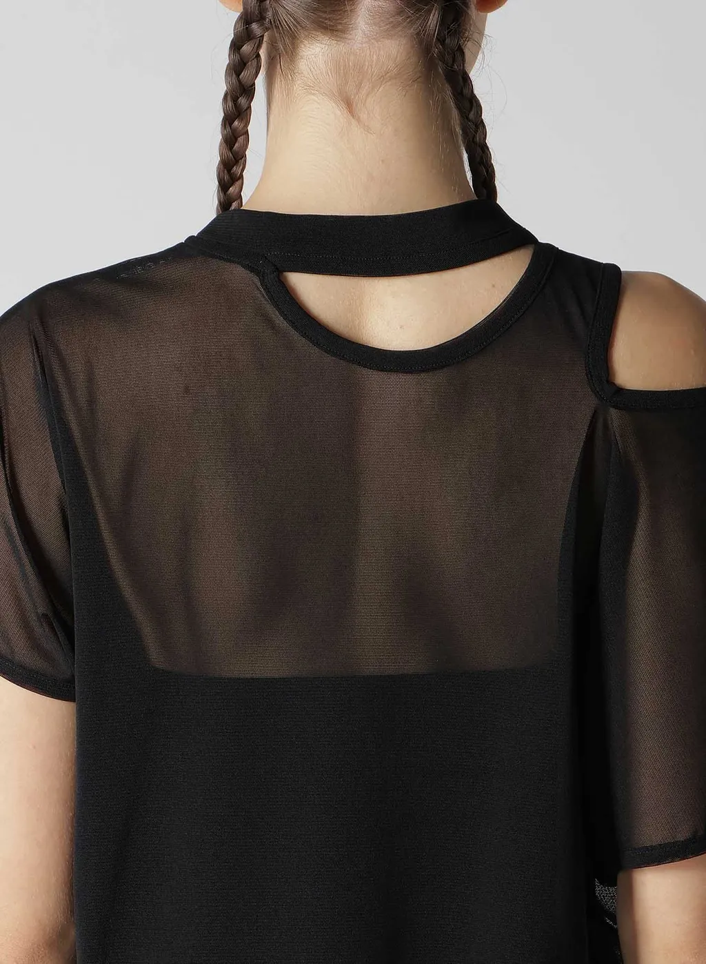 Tulle Slit French Sleeve T-Shirt