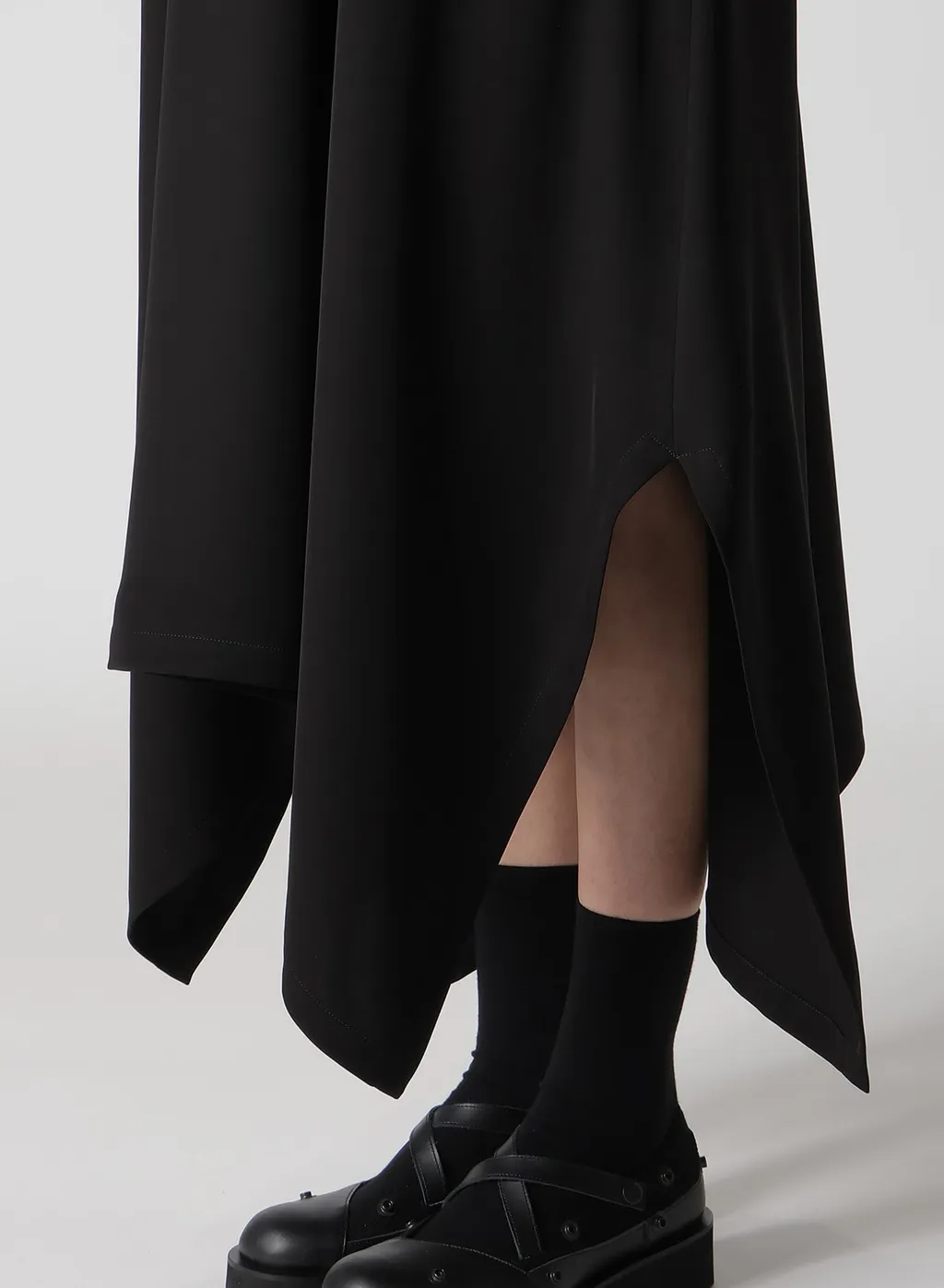 Double Satin V-Neck Flare Dress